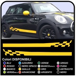 lado adhesivo MINI cooper gráficos de COCHES a cuadros, rayas MINI Comprobador de gráficos COOPER S UN JCW 1.4 1.6