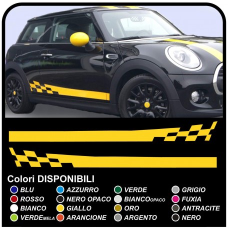 adesivi laterali MINI cooper grafica mini strisce MINI scacchi Checker grafica MINI COOPER S COUNTRYMAN - Tutti i modelli