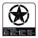 Sticker STAR Jeep CJ CJ3 CJ5 CJ7 CJ8, US ARMY cm 40x40 star military 4X4