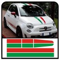 Aufkleber für FIAT 500 KIT kolbenringe, italienische flagge, motorhaube tettino und eine truhe streifen der trikolore-aufkleber