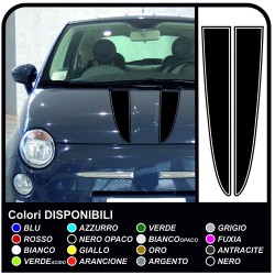 Adesivi per FIAT 500 KIT fasce cofano strisce adesivi per cofano fiat 500 mini ed altre vetture