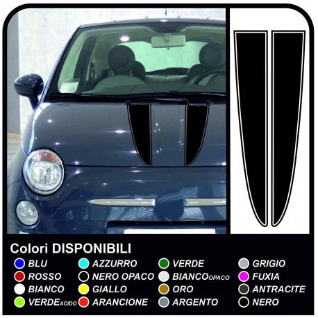 Pegatinas para el FIAT 500 KIT de bandas de la bandera italiana campana de techo y cajuela franjas de la bandera tricolor