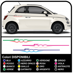 ADESIVI PER FIAT 500 STRISCE TUNING PER LATERALI 500 STICKERS DECAL AUFLKEBER BICOLORE AUTOCOLLANT