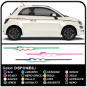 ADESIVI PER FIAT 500 STRISCE TUNING PER LATERALI 500 STICKERS DECAL AUFLKEBER BICOLORE AUTOCOLLANT