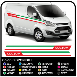 Adhesives TRANSIT M-SPORT Side-Tricolor, Van graphics, van stickers decals stripes ford transit custom turneo Italy