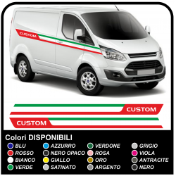 Aufkleber TRANSIT M-SPORT-Seitliche Tricolore Van grafiken, van aufkleber decals streifen ford transit custom turneo Italien