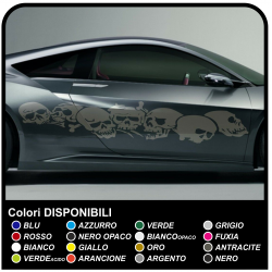 Adesivi TESCHIO cm 210 Cranio Adesivo laterale per paraurti e fiancate Tuning Tattoo