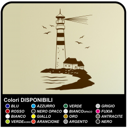 Autocollant PHARE Maritime cm 58x90 Stickers muraux, mur, porte, cuisine, salle de bains, WC, salon