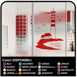 FARO Adesivo per bagno doccia FARO MARITTIMO con casa cm 58x90 Adesivi murali per parete porte cucina bagno WC