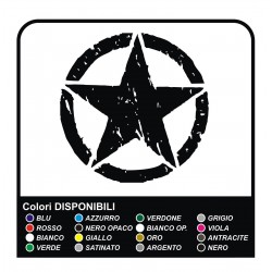 Sticker STAR cm 40 Jeep CJ CJ3 CJ5 CJ7 CJ8, EJÉRCITO de los estados unidos estrella militar 4X4