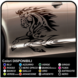 Cavalli adesivi per auto cm 80  Adesivi laterali cavallo rampante tuning tattoo auto adesivi tribal tuning