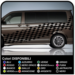 Adhesive side checkerboard worn effect Racing 350cm checkered flag for car, bus and vans