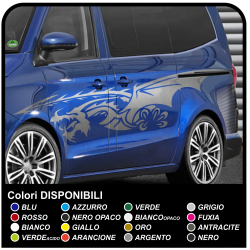 Côté adhésif DRAGON Tribal tuning 250cm bandes latérales de Stickers Tribal de Réglage de la taille de cm 250 pour les