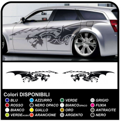 Adesivi DRAGO fasce laterali adesive per auto furgoni camper 250cm strisce laterali Tribal Tuning adatte anche per furgoni