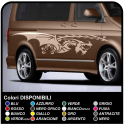 Adesivi laterali Tribal drago volate tuning cm 250 strisce laterali adesive tribal Tuning furgoni van ed auto