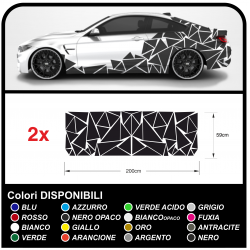 Adesivi Camouflage Triangoli Set completo Camouflage per auto adesivi mimetici decorazione auto fiancate cofano e baule SPORT