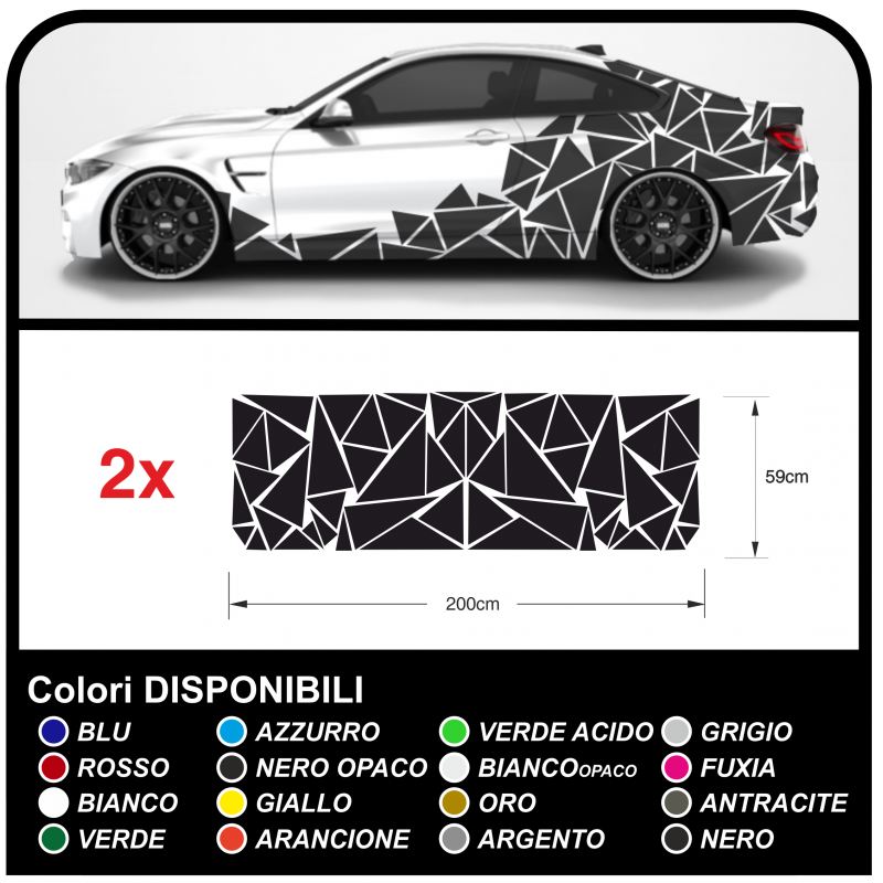 Aufkleber Kotflugel Auto Dreiecke Komplett Set Camouflage Auto Car Aufkleber Racing Sticker Dekoration Fahrzeugseite Sport