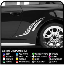 Adesivo decorativo con bandiera a scacchi strisce scacchiera laterale bassa bandiera Racing