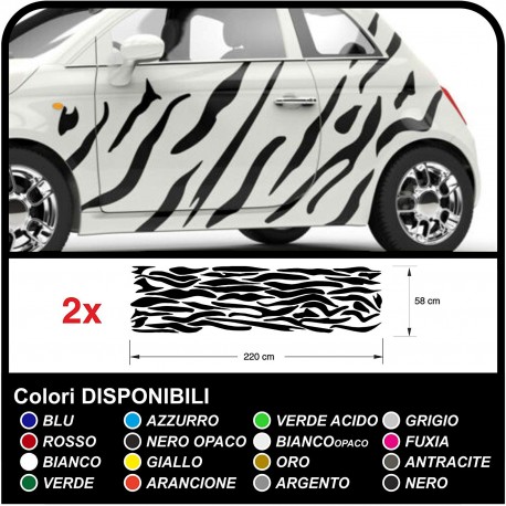 Autocollants de voiture graphiques zèbre Camouflage des zébrures Safari décoration, voiture, tuning décalques