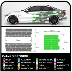 Stickers side for racing car, racing car stickers camouflage Camo camouflage self-adhesive racing two-tone