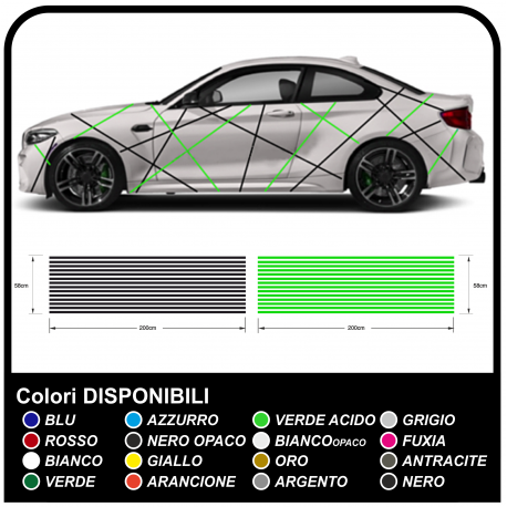 Aufkleber auto universal für alle fahrzeuge, Linien, selbstklebenden abziehbilder racing tuning mit linien zweifarbig