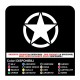 Sticker STAR Jeep CJ CJ3 CJ5 CJ7 CJ8 RENEGADE cm 50 étoiles militaire 4X4