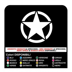 Sticker STAR Jeep CJ CJ3 CJ5 CJ7 CJ8 RENEGADE cm 50 étoiles militaire 4X4