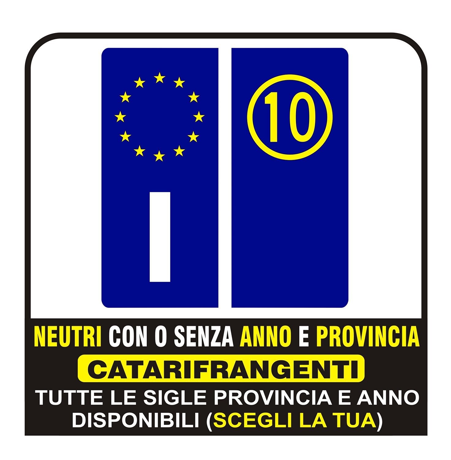 Bertoni ADESIVI RIFRANGENTI PER TARGA AUTO CON SIMBOLO REGIONALE SARDEGNA E PROVINCIA 
