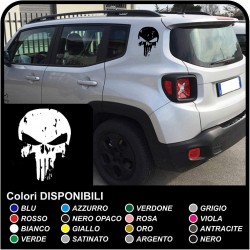 adesivi Teschio effetto consumato per montante posteriore jeep renegade stickers Jeep Renegade teschio Punisher