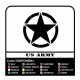 Sticker STAR militar consumido cm7 x Jeep RENEGADE BRÚJULA, Cherokee, y SUV