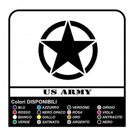 Sticker STAR militar consumido cm7 x Jeep RENEGADE BRÚJULA, Cherokee, y SUV