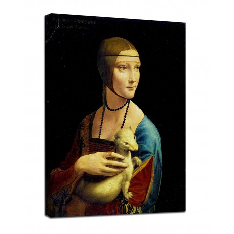 Painting " Lady with an Ermine Leonardo Da Vinci - Lady with Ermine - print on canvas with or without frame