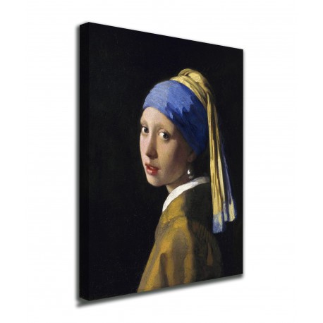 Peinture Girl with the pearl earring .- Jan Vermeer - jeune Fille à la perle - impression sur toile avec ou sans cadre