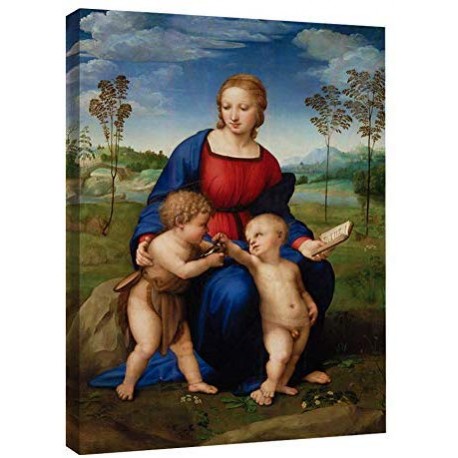 Modernes gemälde Madonna del Cardellino von Raffaello - Madonna of the Goldfinch Bild drucken auf leinwand, leinwand mit oder