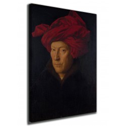 Framework the Portrait of a man with a red turban, Jan van Eyck print on canvas with or without frame