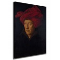 Framework the Portrait of a man with a red turban, Jan van Eyck print on canvas with or without frame
