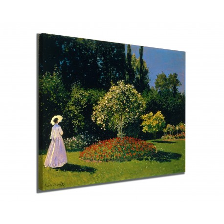Image-Dame dans le jardin à Sainte-Adresse-Claude Monet-impression sur toile avec ou sans cadre