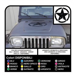 Adesivo STELLA militare consumata cm 50 x Jeep RENEGADE COMPASS Cherokee e SUV