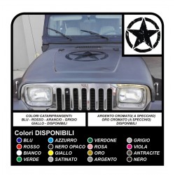 Adesivo STELLA militare consumata cm 50 per cofano Jeep WRANGLER WILLYS RENEGADE