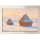 Le cadre de Gerbes, effet de neige, le matin - Claude Monet - impression sur toile avec ou sans cadre