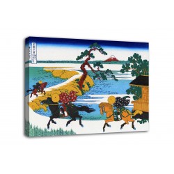 Marco de La aldea de Sekiya en el río Sumida - Katsushika Hokusai - impresión en lienzo con o sin marco