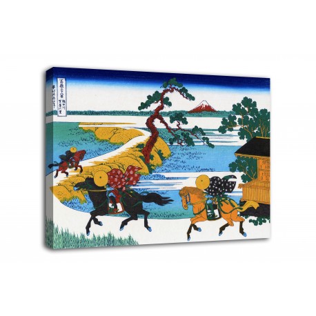 Marco de La aldea de Sekiya en el río Sumida - Katsushika Hokusai - impresión en lienzo con o sin marco