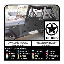 4 AUFKLEBER 25 cm STERN + US ARMY FÜR JEEP WRANGLER RENEGADE WILLYS STICKER