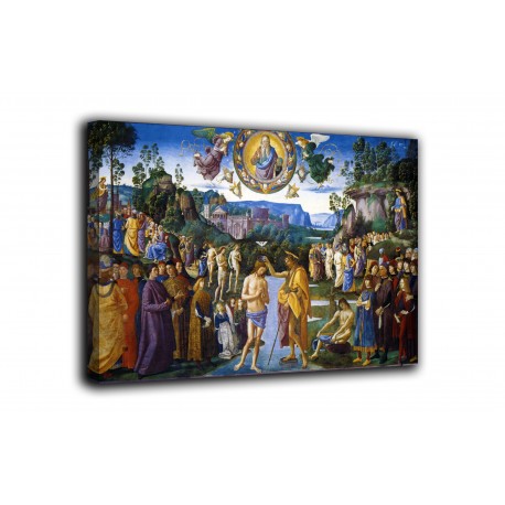 Quadro Battesimo di Cristo - Perugino - stampa su tela canvas con o senza telaio