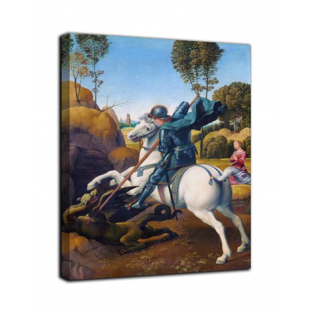 Image de Saint Georges et le Dragon - Raphaël - impression sur toile avec ou sans cadre