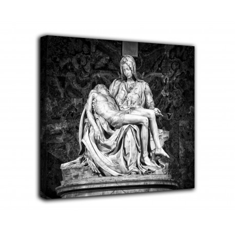 L'image du vatican pietà de michel-ange - monochrome impression sur toile avec ou sans cadre