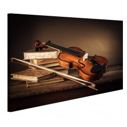 Modern pictures of a Violin on A Wooden Table Print on Canvas - the Framework for the Living room Kitchen home Office