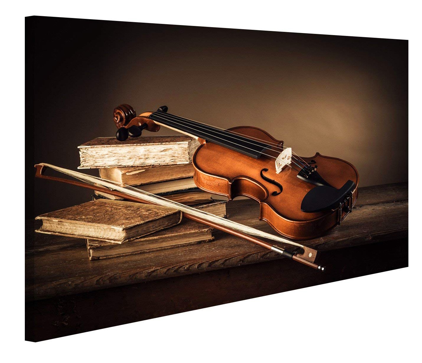 Quadri Moderni Violino su Un Tavolo di Legno Stampa su Tela - Quadro per  Salotto Cucina Ufficio casa