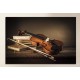 Moderne gemälde Violine auf Einem Tisch, Holz, Druck auf Leinwand - Rahmen für Wohnzimmer, Küche, Büro, haus