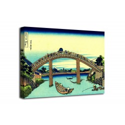 The framework Under the Bridge Mannen at Fukagawa - Katsushika Hokusai - print on canvas with or without frame